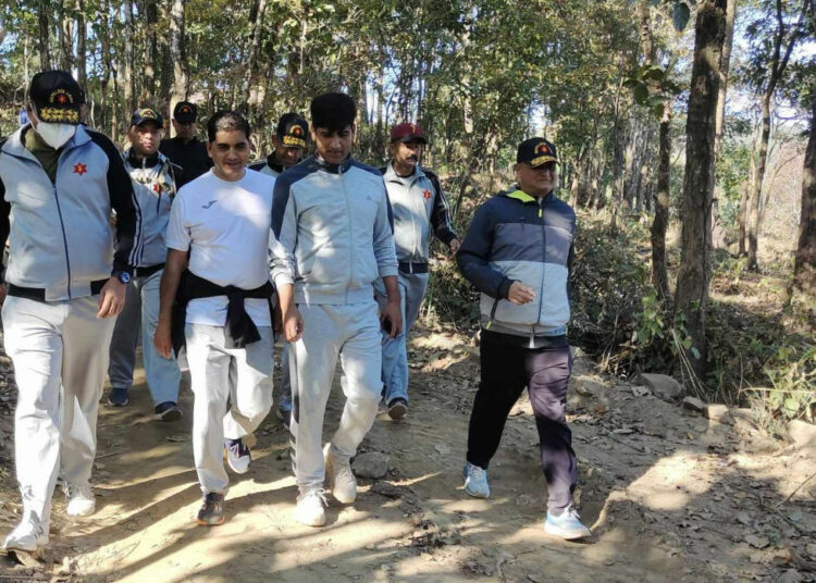 नेपाली सेनाद्वारा जितगढी– नुवाकोट गढीमा पदयात्रा